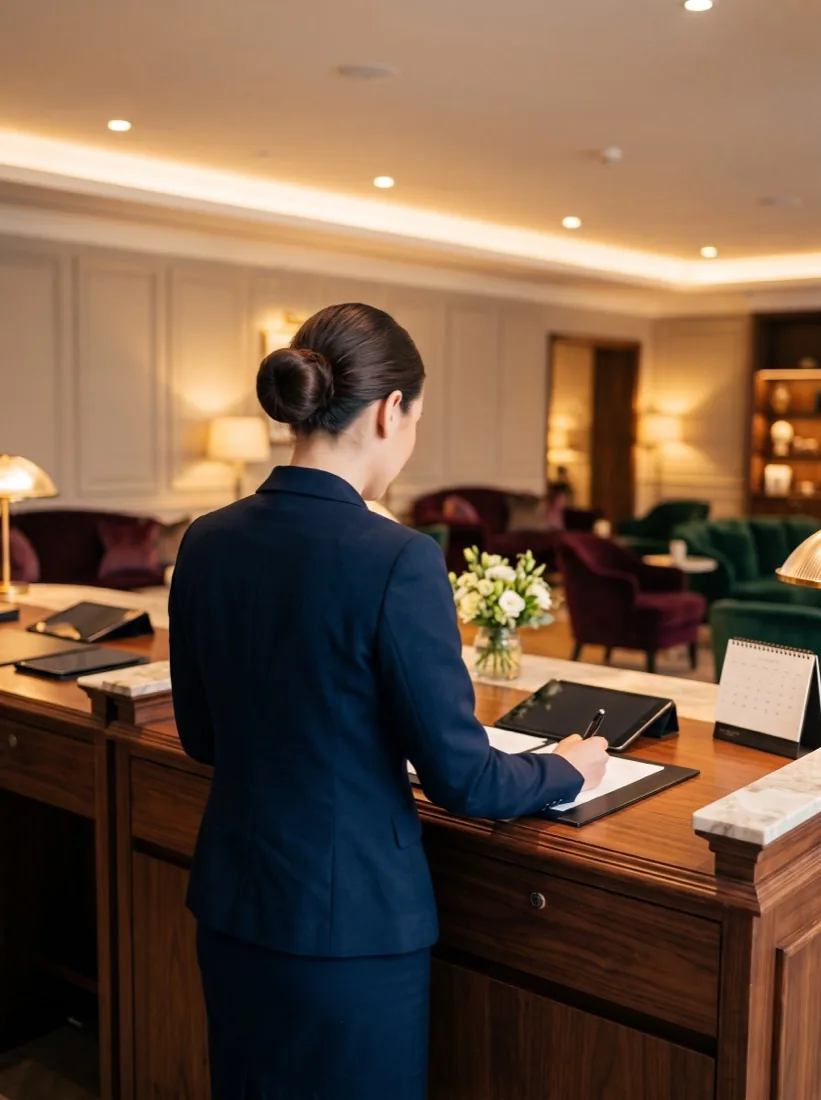 Persönliche Ansprechpartnerin an der Rezeption des MH Hotel Salzgitter